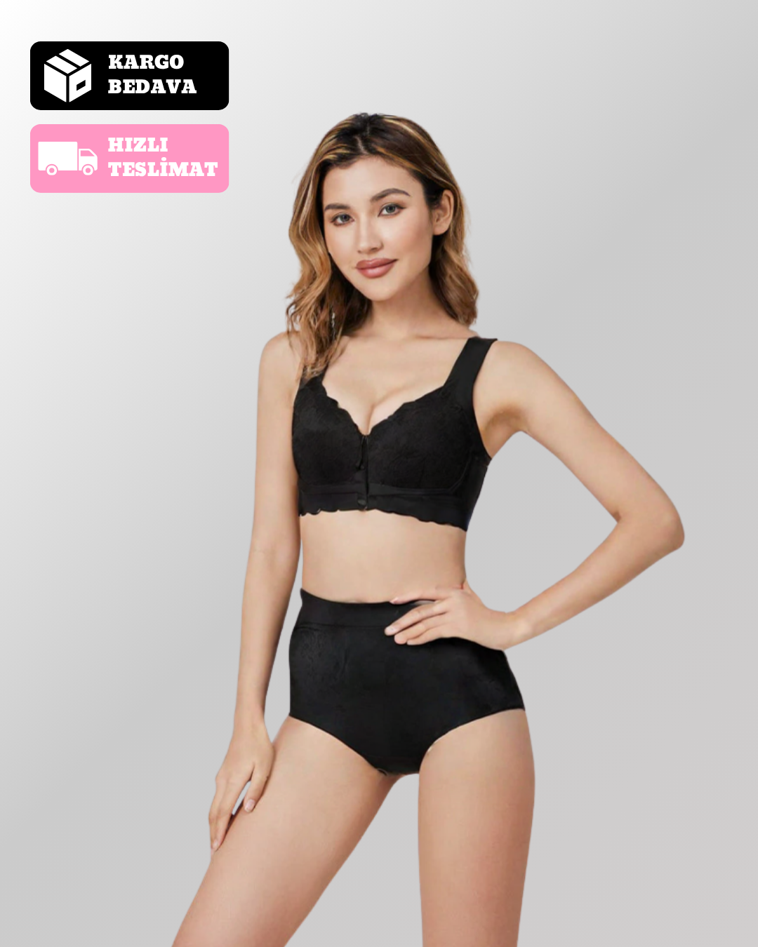 Velmessa™ Düğmeli Rahat ve Destekleyici Dantel Sütyen